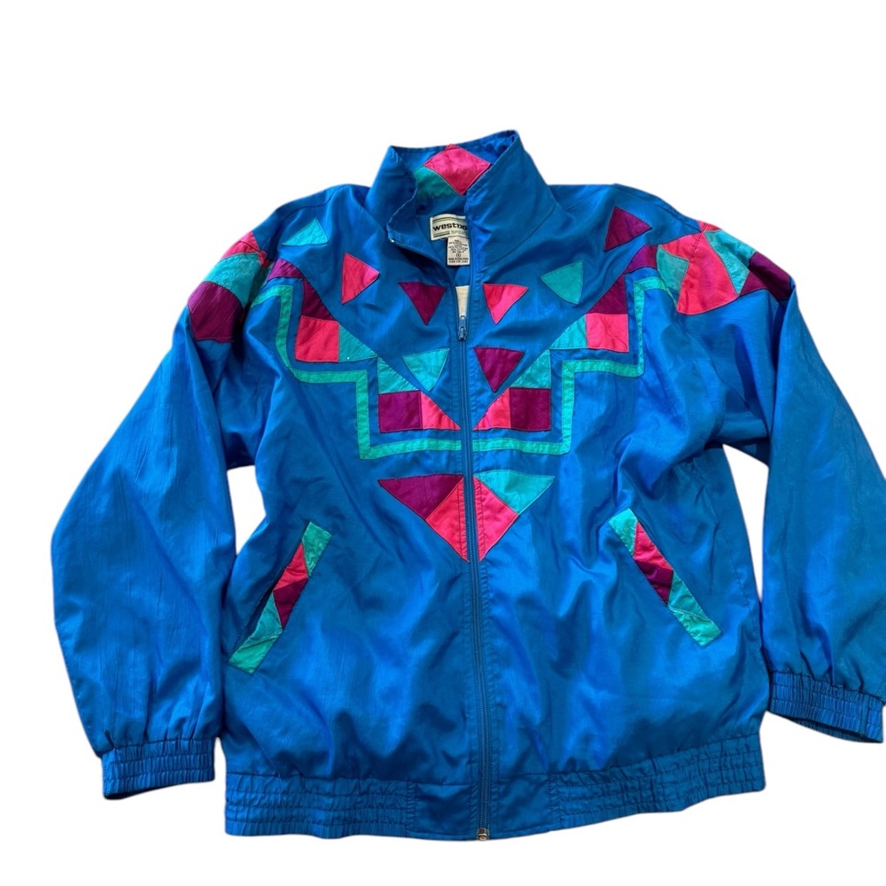 Westbound Kids Jacket - Blue with Pink and Teal Accents